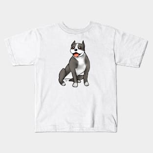 Dog - American Staffordshire Terrier - Gray and White Kids T-Shirt